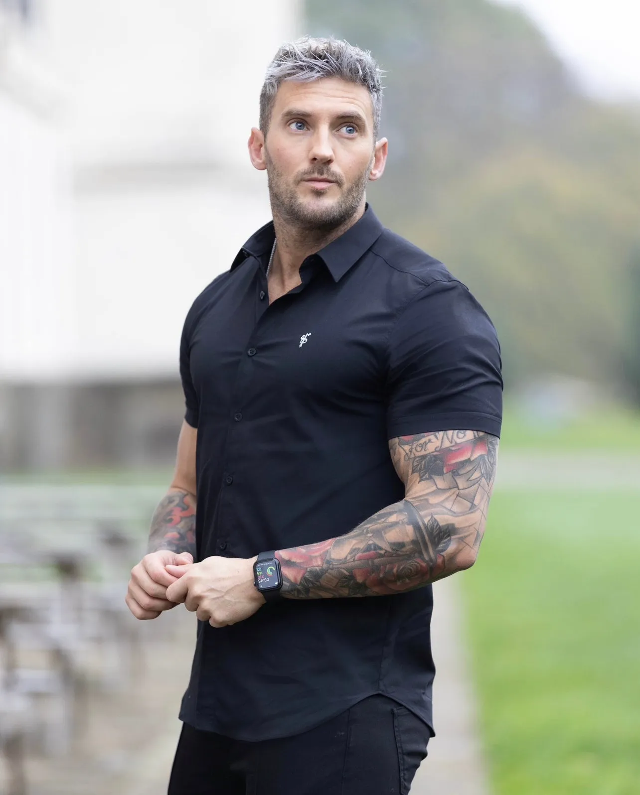 Father Sons Boxy Stretch Black Short Sleeve - FSBOXY899