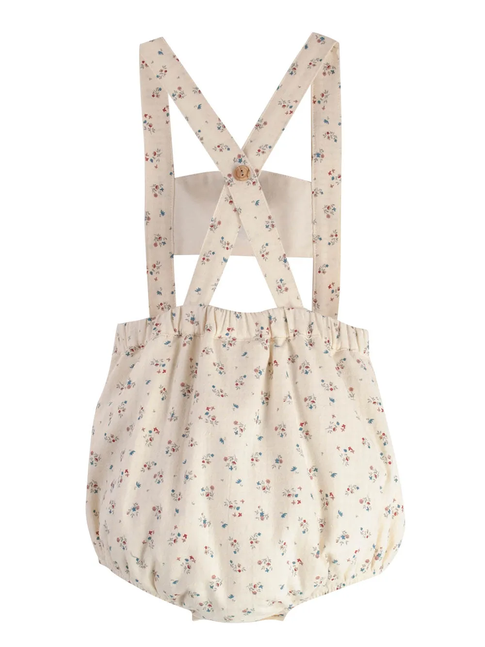 Floral Anchor Motif Straps Dungarees