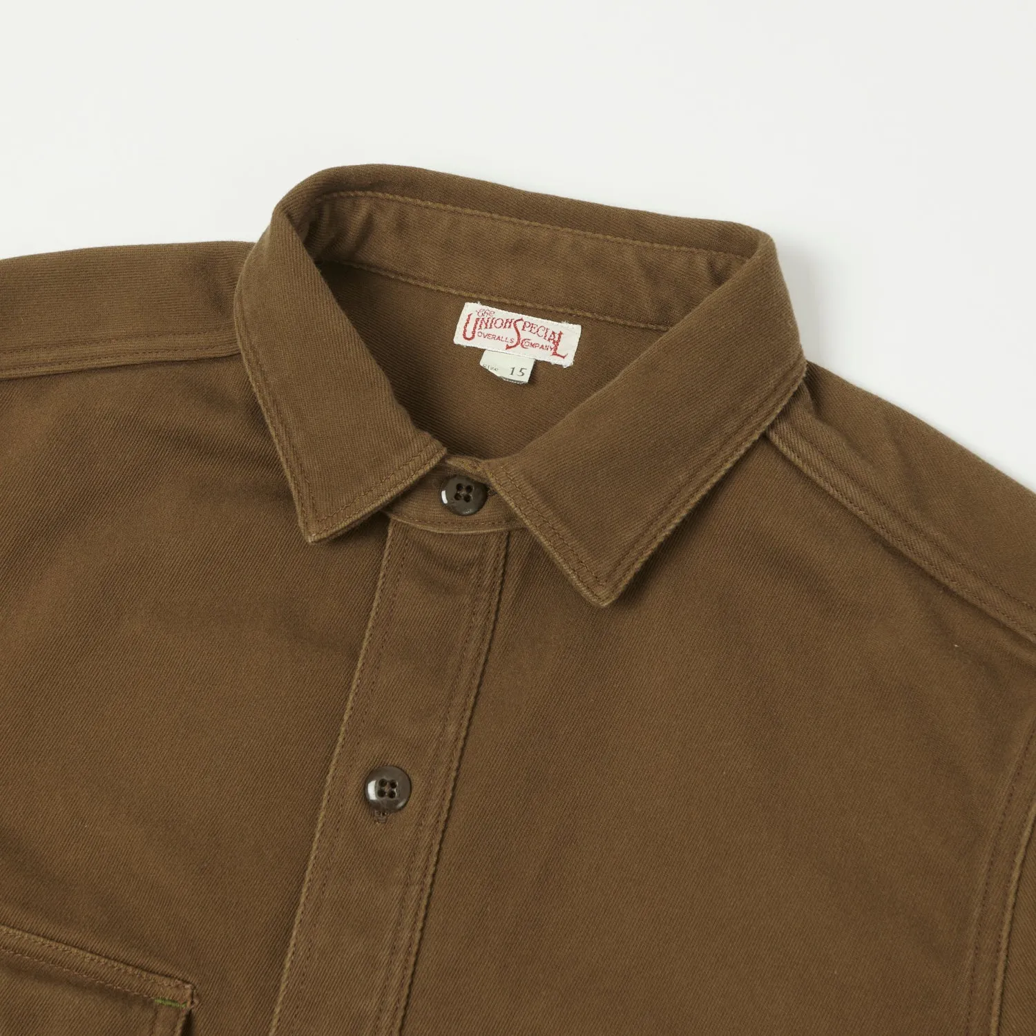 Freewheelers 'Gemsa' Work Shirt - Dark Red Khaki