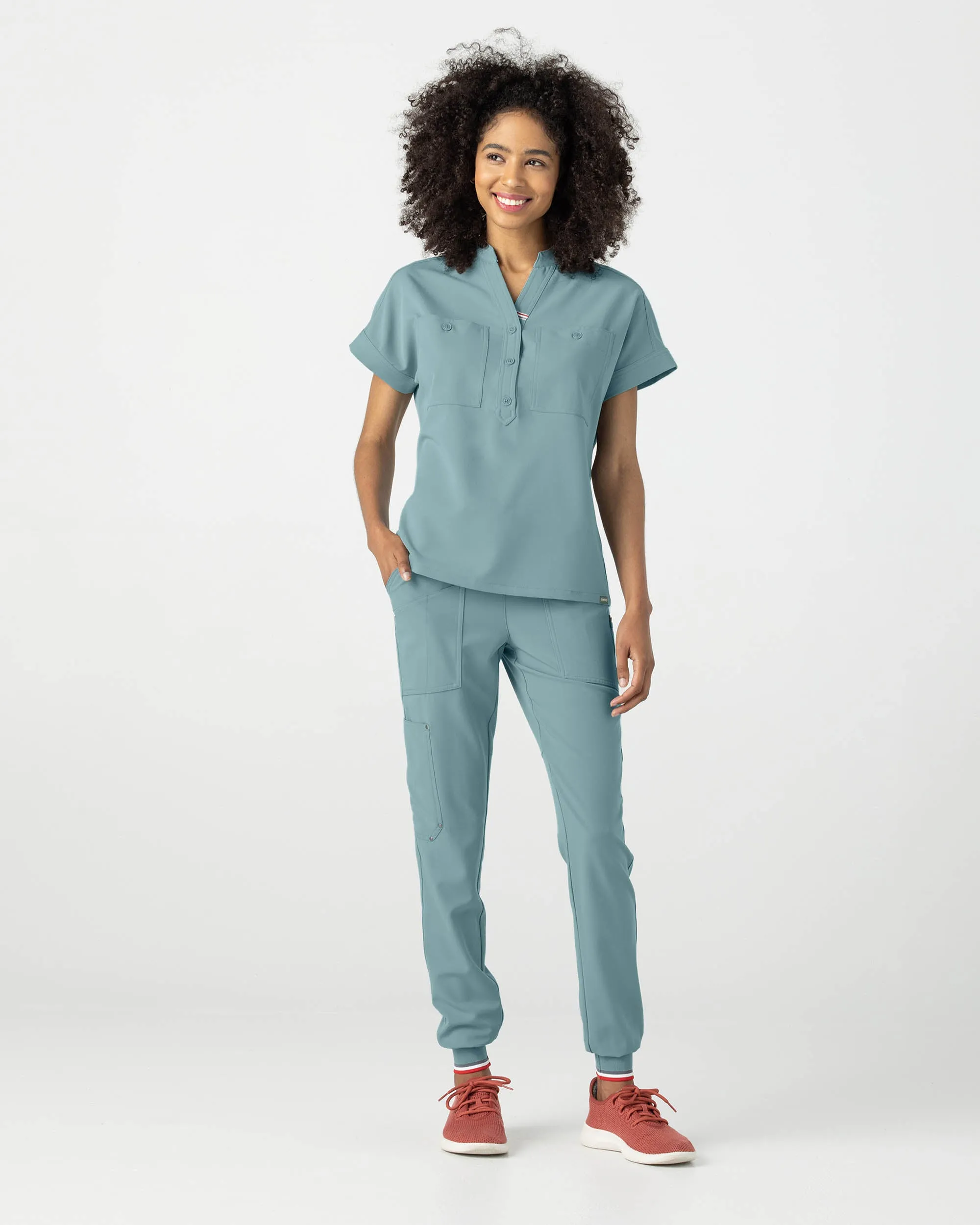 FYSEL® Fiji‎ ‎ Banded Collar Scrub Top