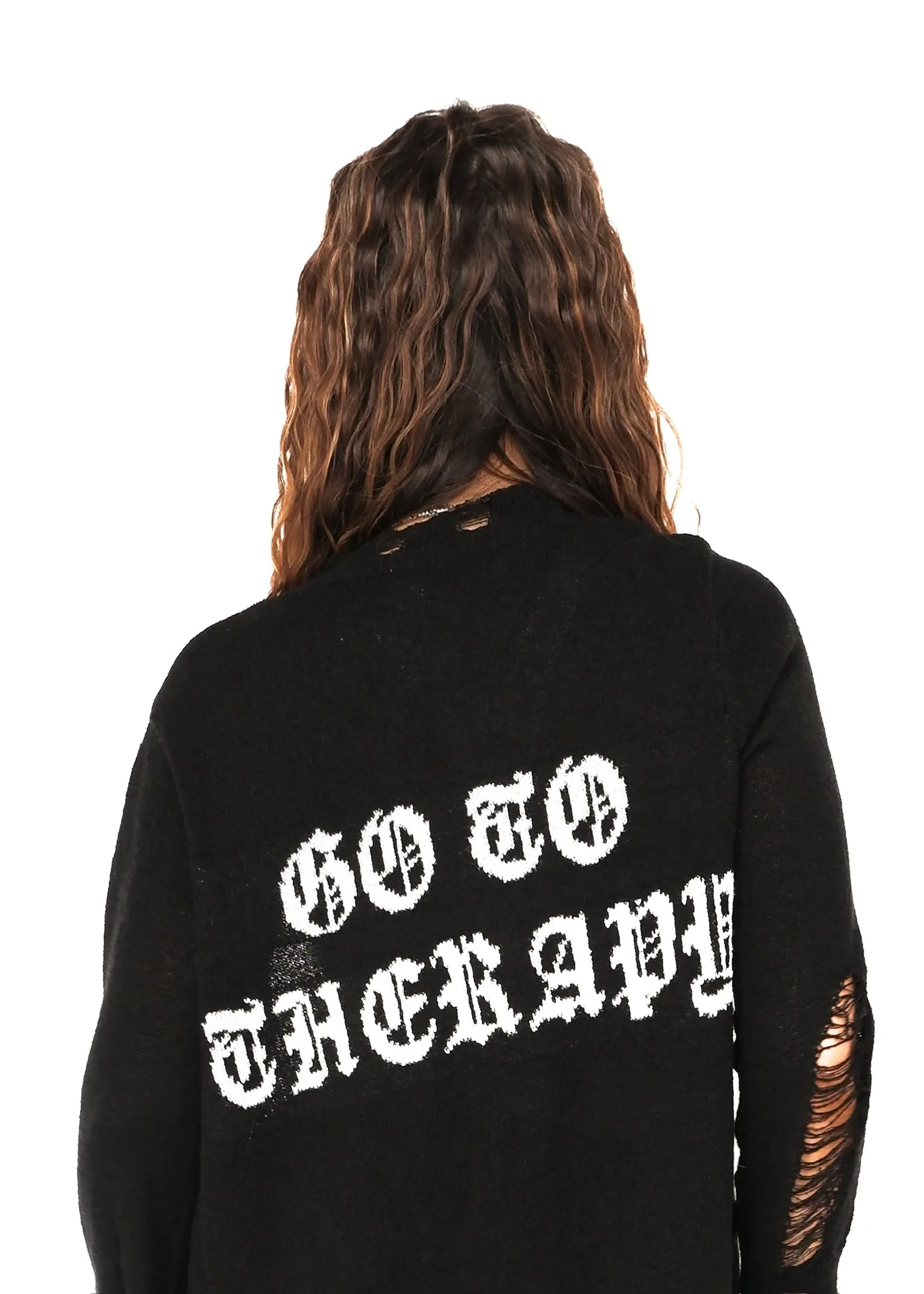 GO TO THERAPY DISTRESSED CARDIGAN