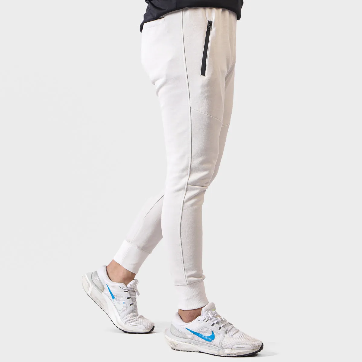 GR - Men 'White' Zip Pocket Stretchable Skinny Jogger Trouser GR955