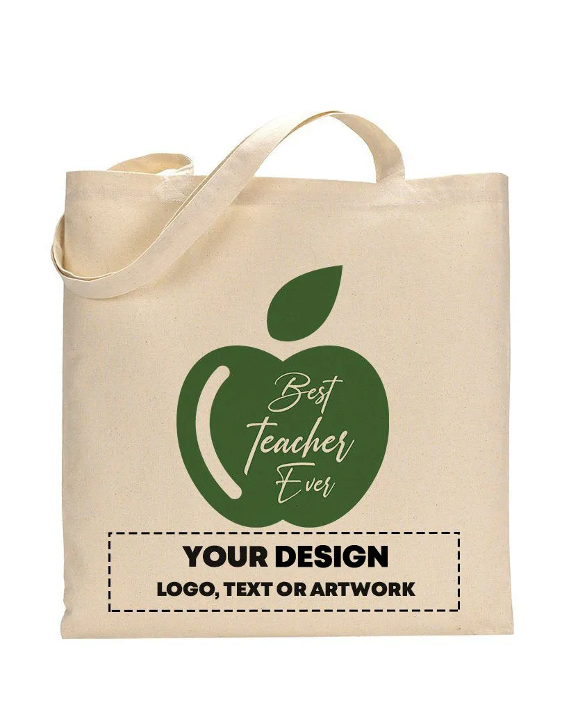 Green Apple Customizable Tote Bag- Teacher's Tote Bags