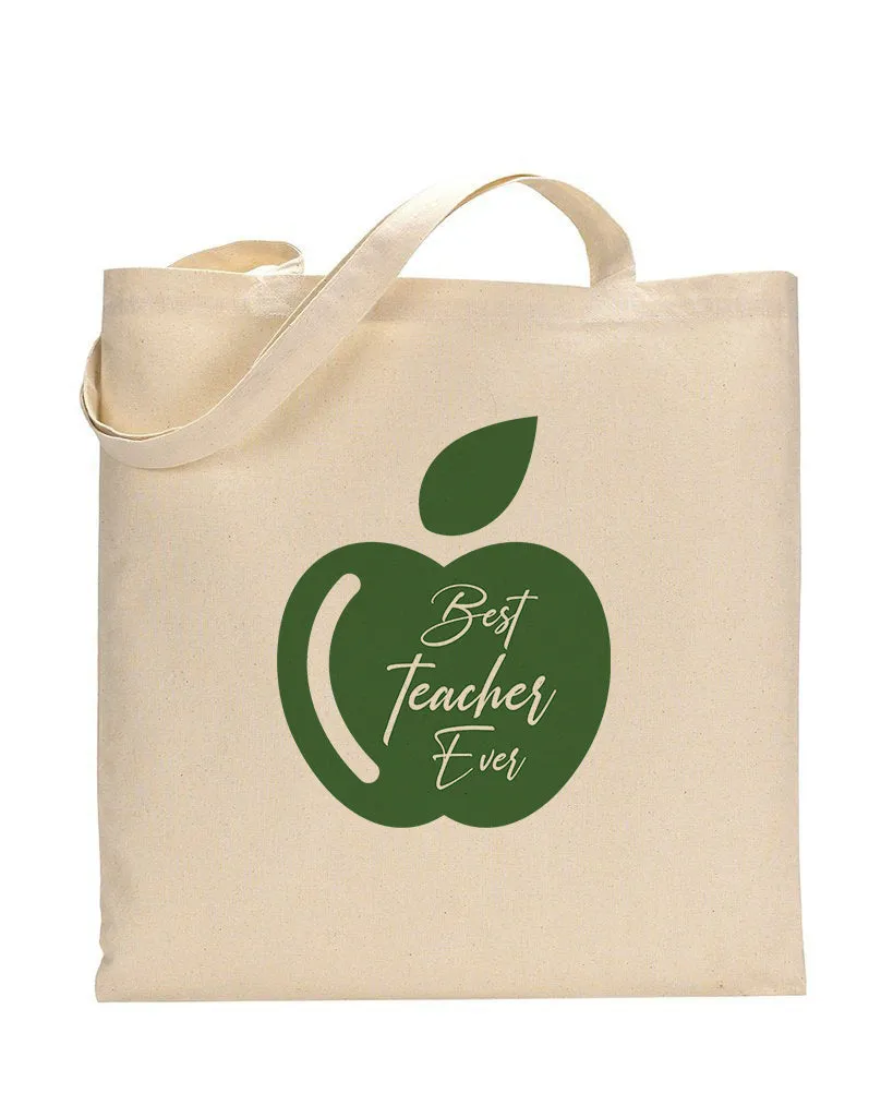 Green Apple Customizable Tote Bag- Teacher's Tote Bags