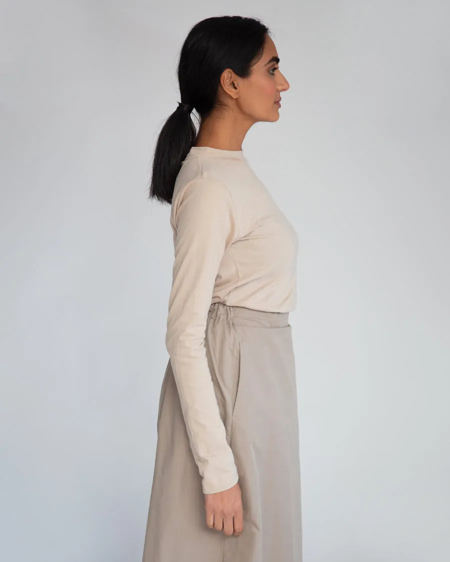 Halle Organic Cotton & Tencel Skirt In Taupe