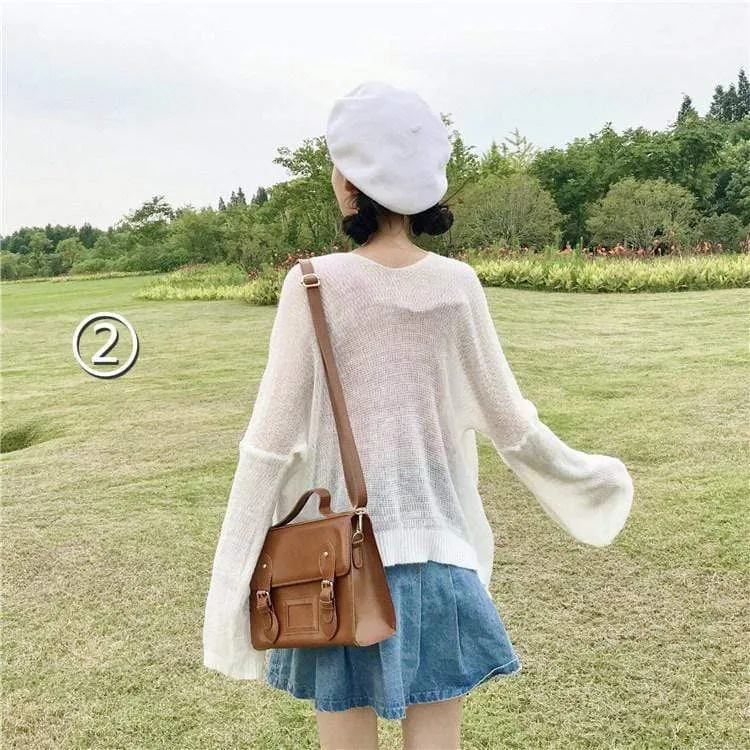 Kawaii White Loose Cardigan