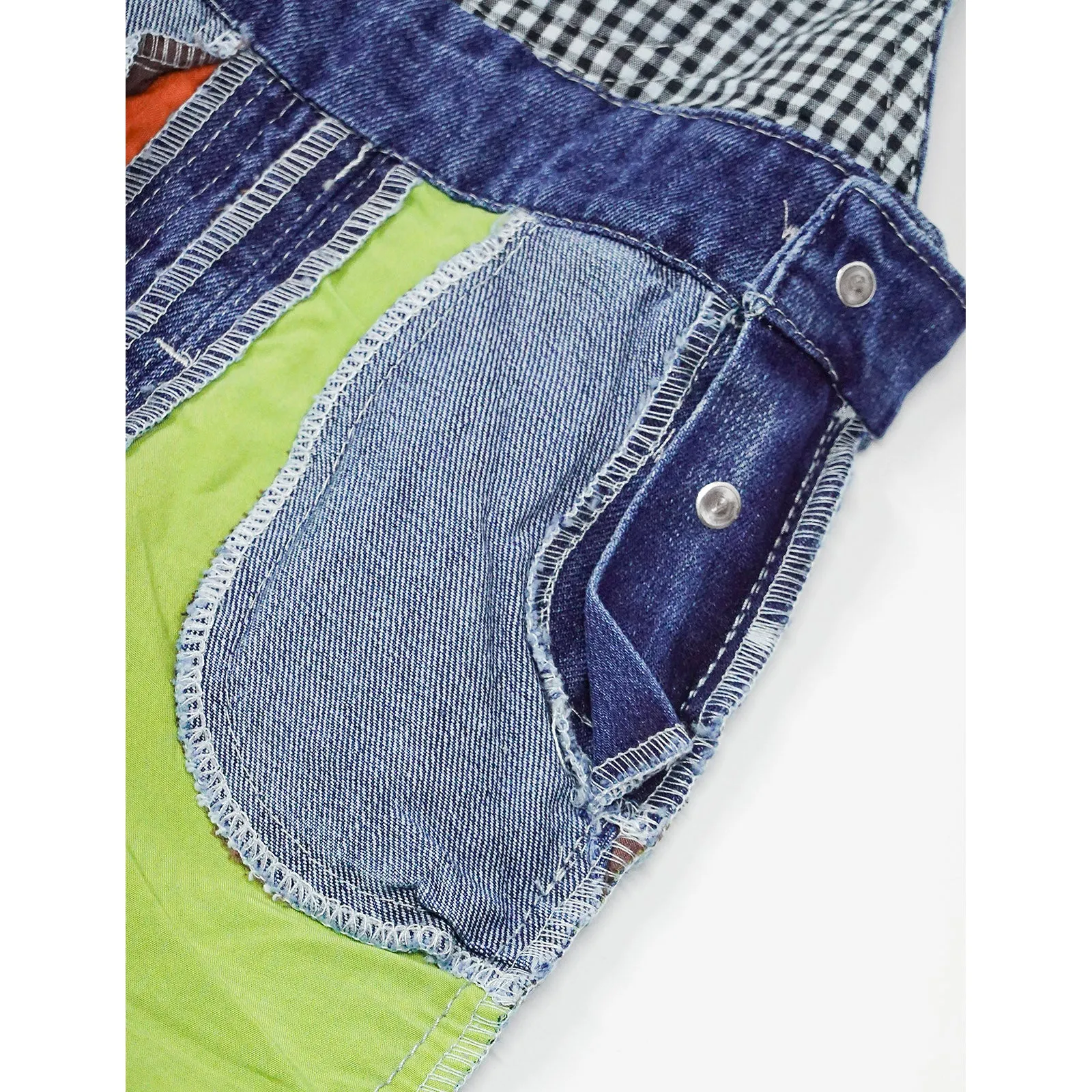 Kids Denim Overalls Colored Ripped Rompers