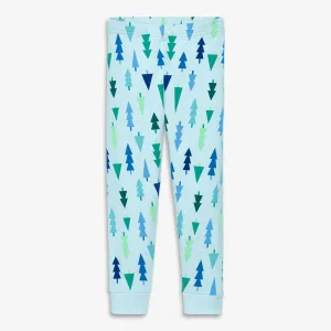 Kids organic PJ pant in frosty trees