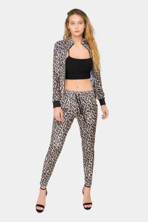 Leopard Velour Velvet Track Suit