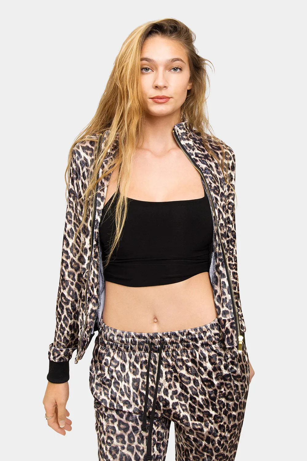 Leopard Velour Velvet Track Suit