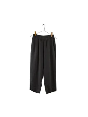 Linen Pull On Pant in Black