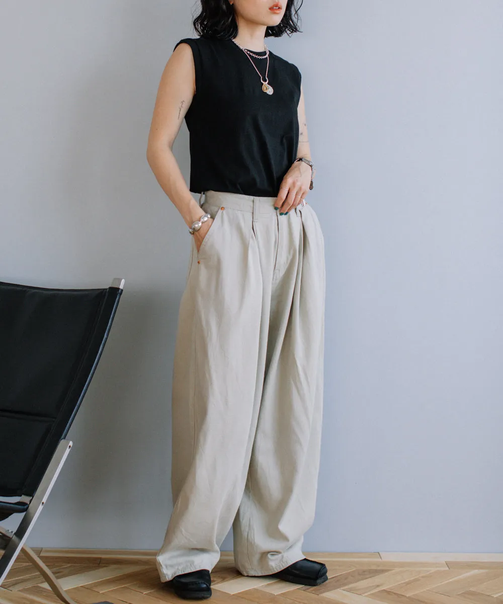 loose chino pants【beige ssize last1】