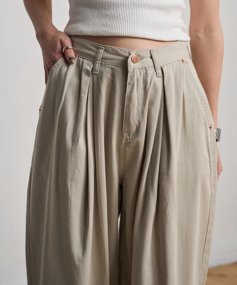 loose chino pants【beige ssize last1】