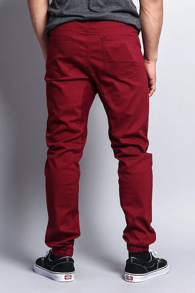 Men's Jogger Twill Pants (Burgundy)