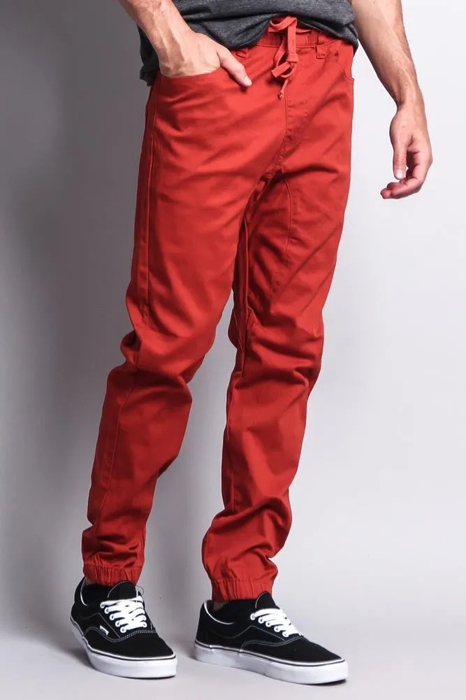 Men's Jogger Twill Pants (Burnt Orange)