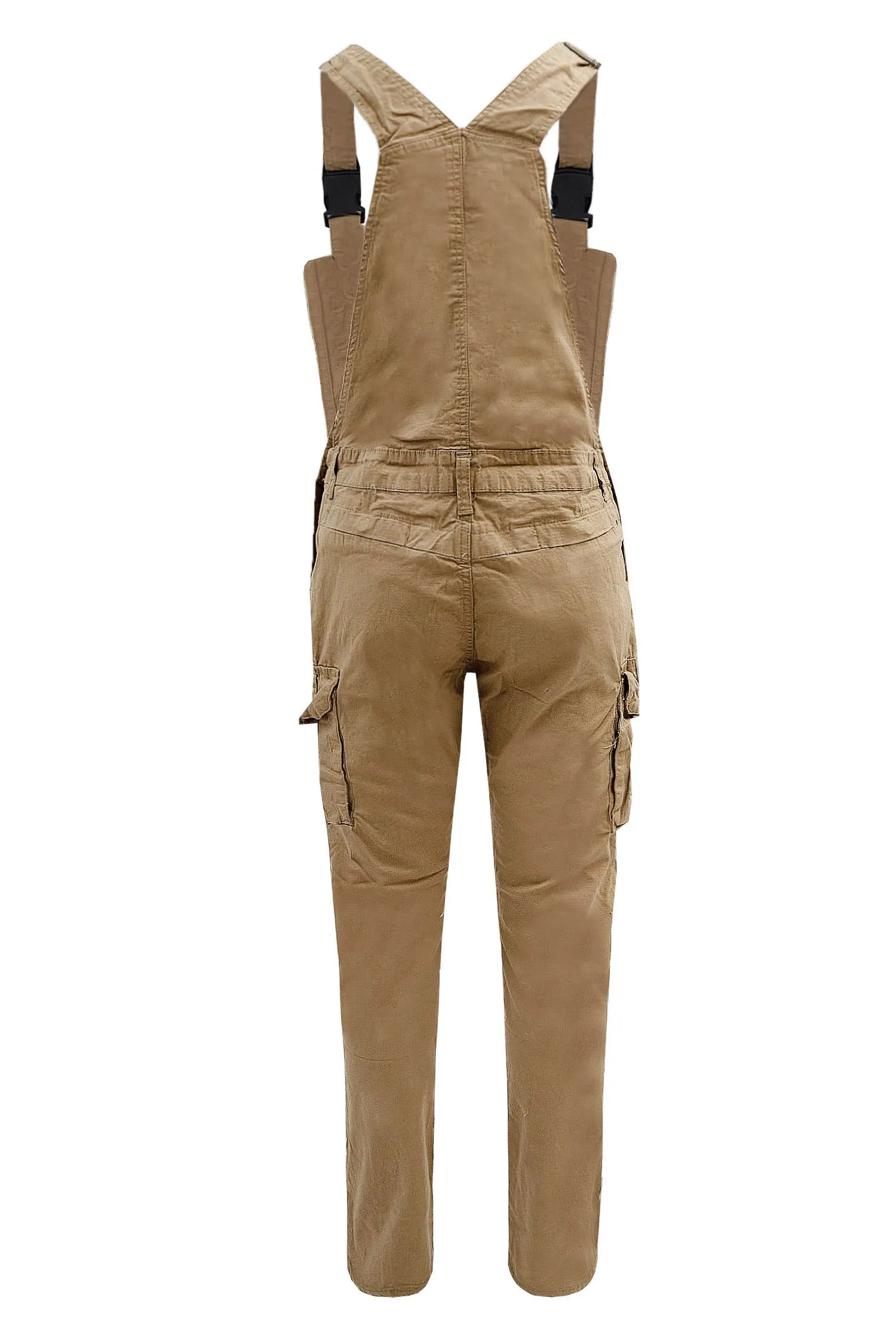 Men's Side Button Opening Cargo Pockets Overalls