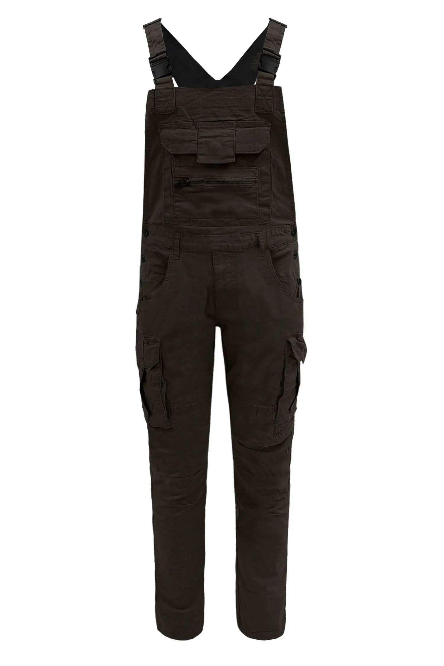 Men's Side Button Opening Cargo Pockets Overalls