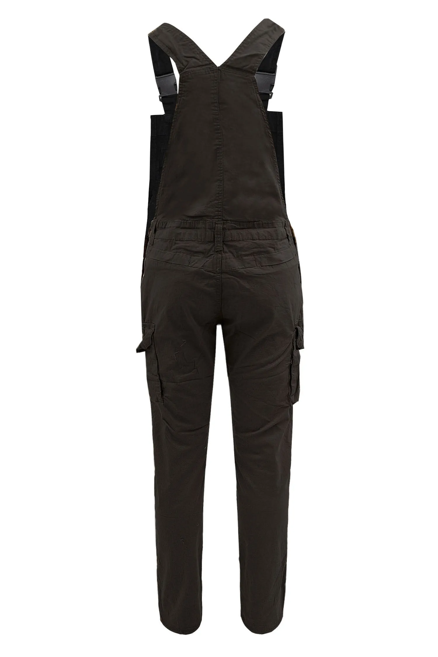 Men's Side Button Opening Cargo Pockets Overalls