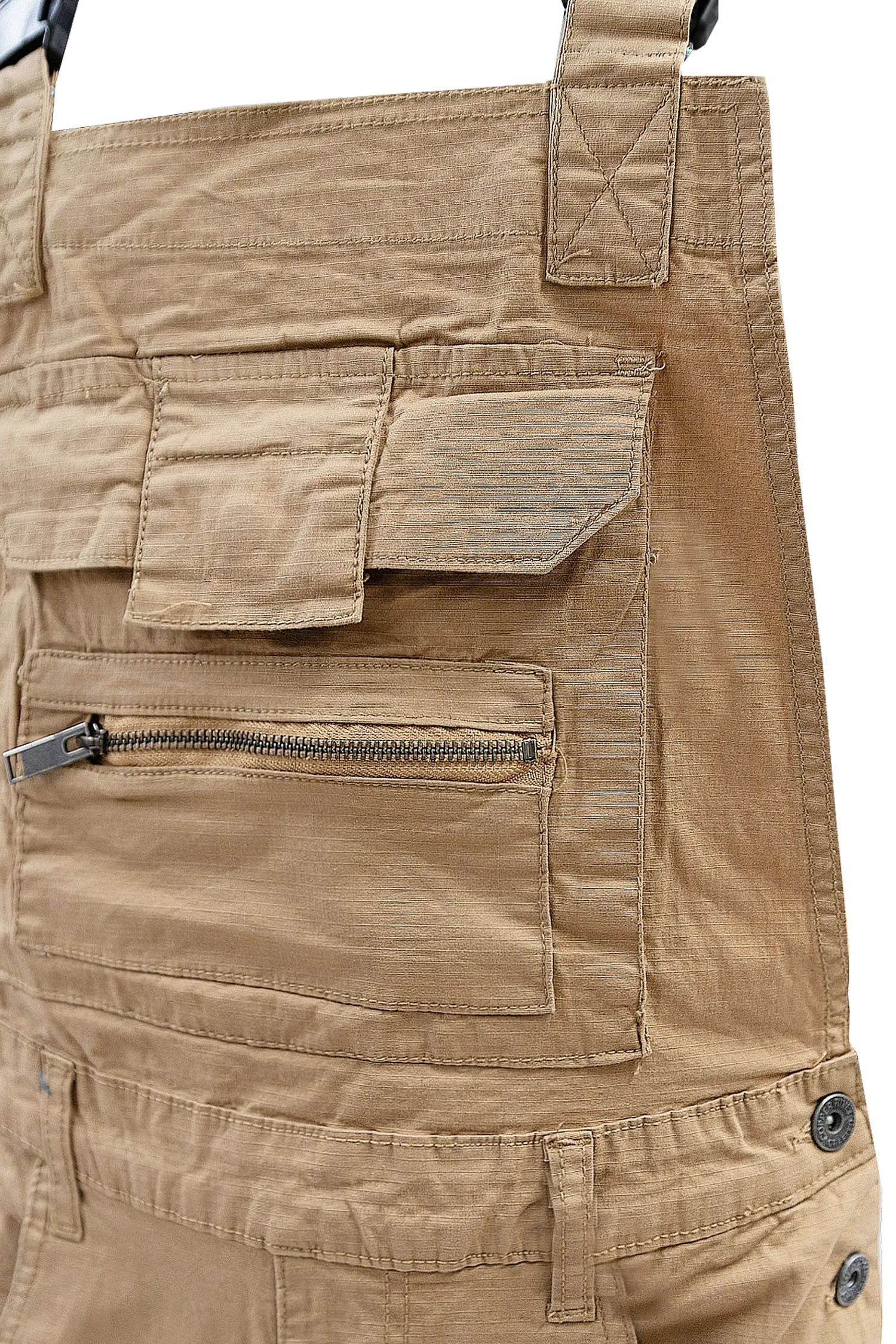 Men's Side Button Opening Cargo Pockets Overalls