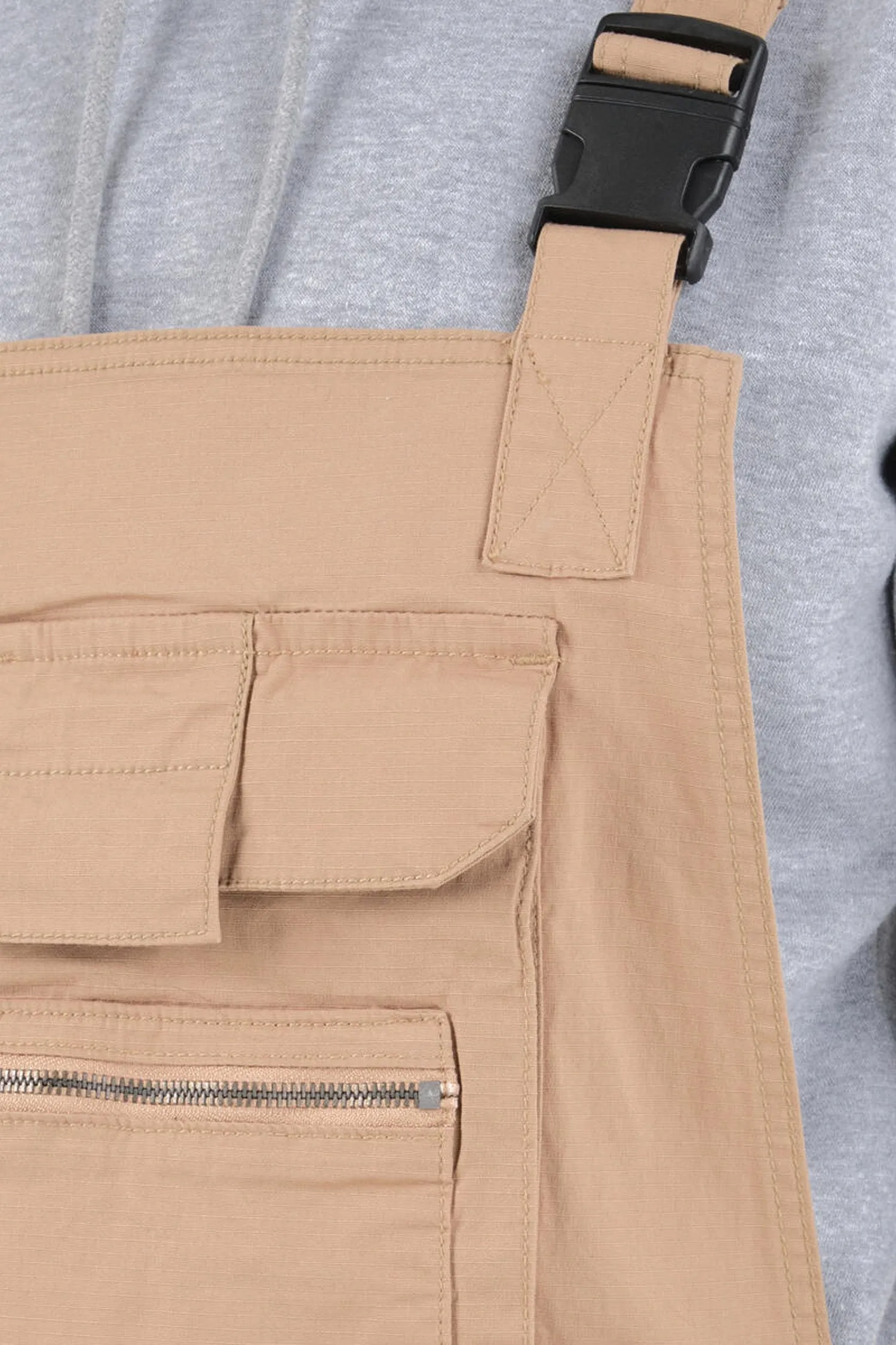 Men's Side Button Opening Cargo Pockets Overalls