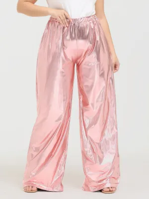 Midsize Vintage Golden Pleated Wide Leg Pants