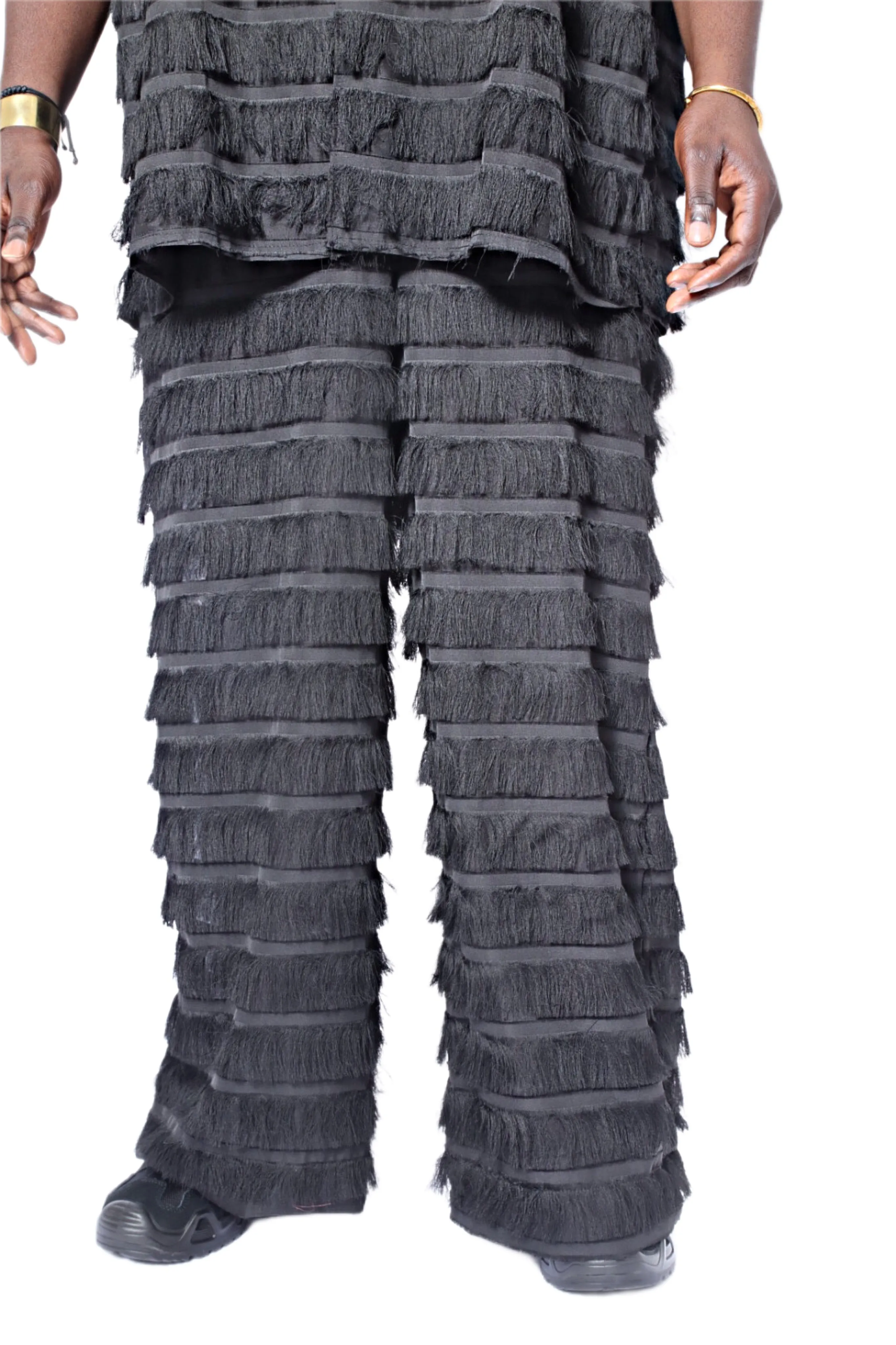 Moruf Fringed Organza Wide-Leg Pants