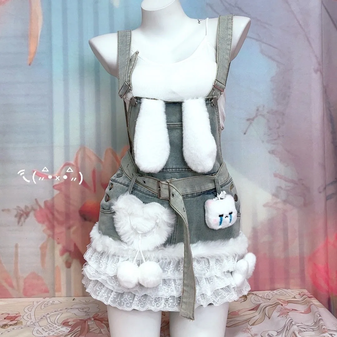 Original handmade crying bag cute girl overalls dress