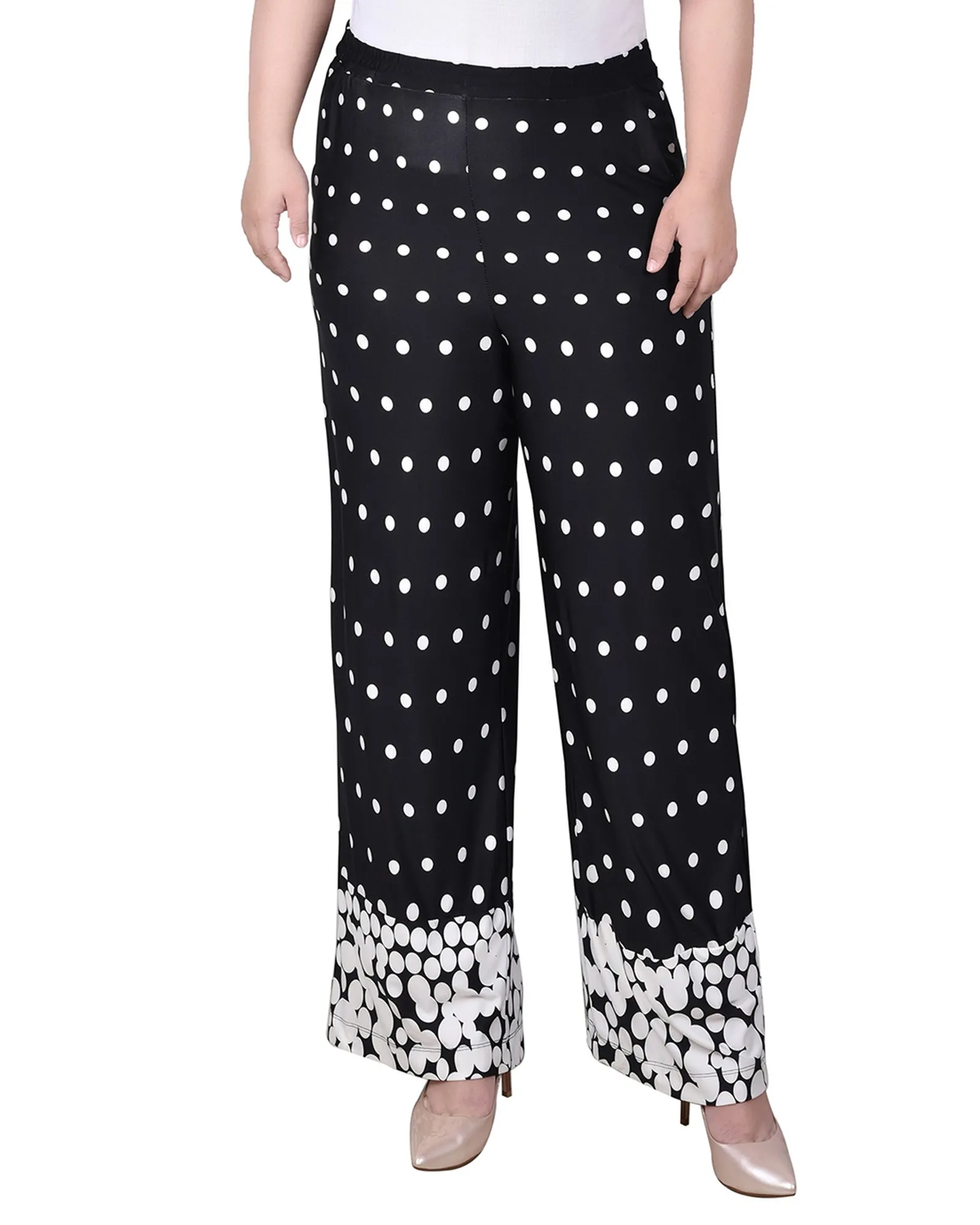 Plus Size Wide Leg Pull On Pant