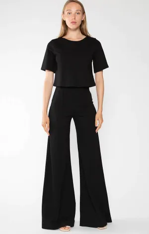 Ponte Knit Wide Leg Pant