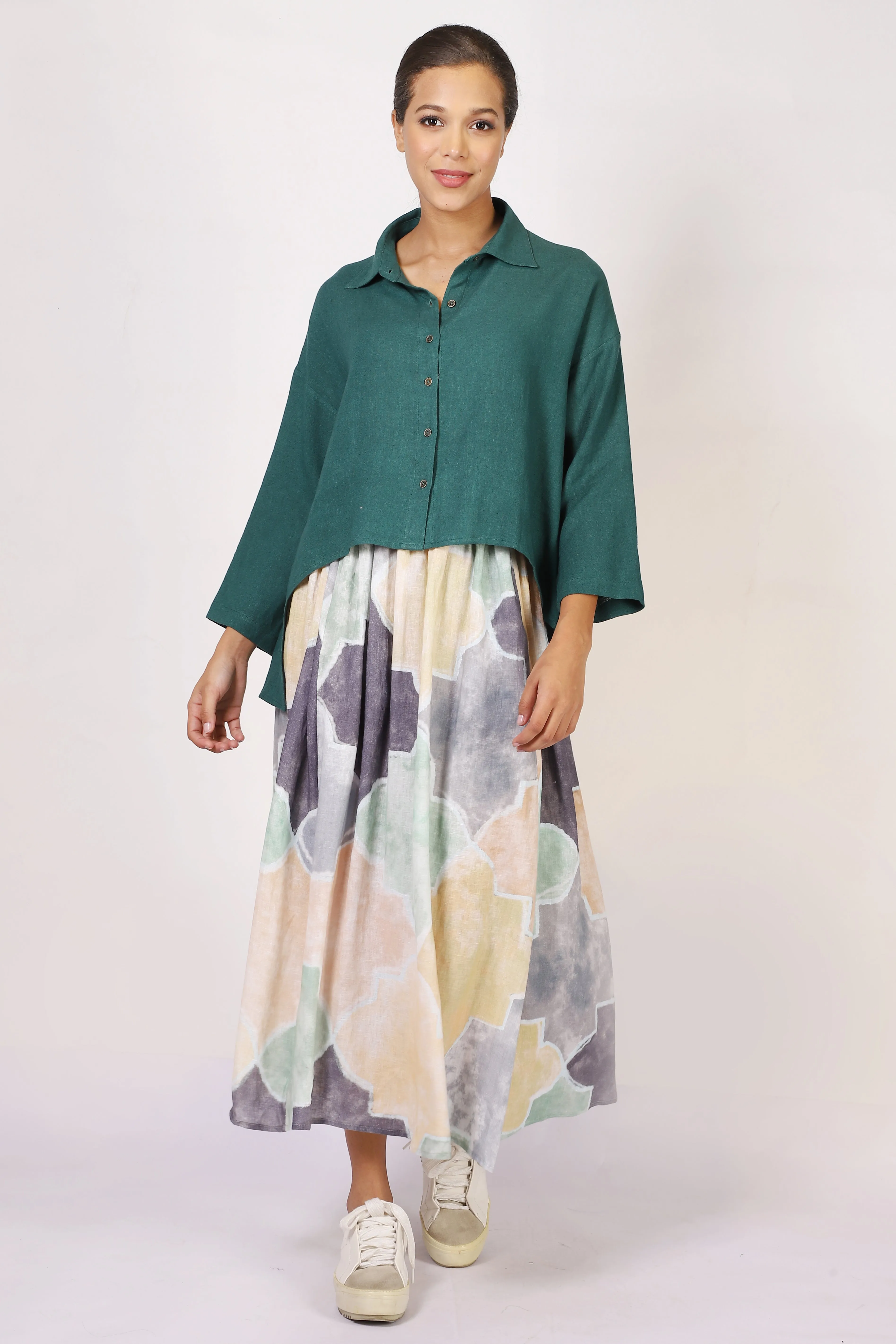 Printed Linen Skirt