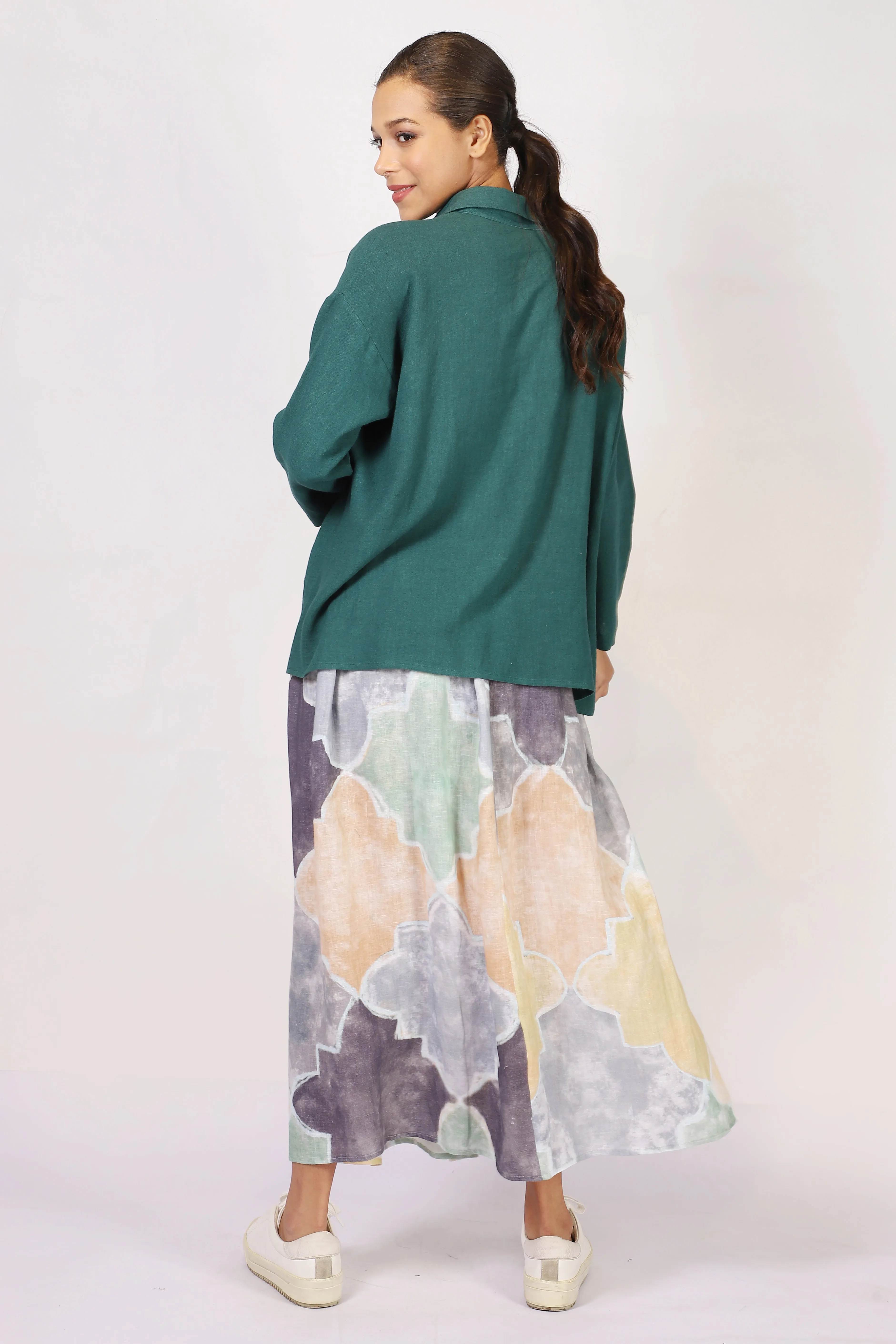 Printed Linen Skirt