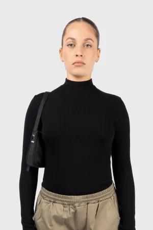 Ribbed Long Sleeve Mock Neck Top