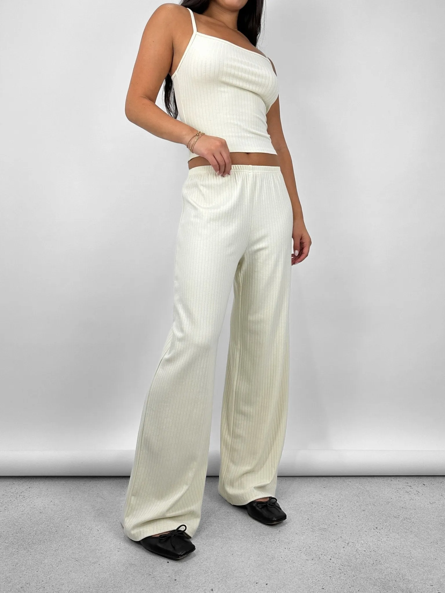 Ribbed Wide Leg Pants