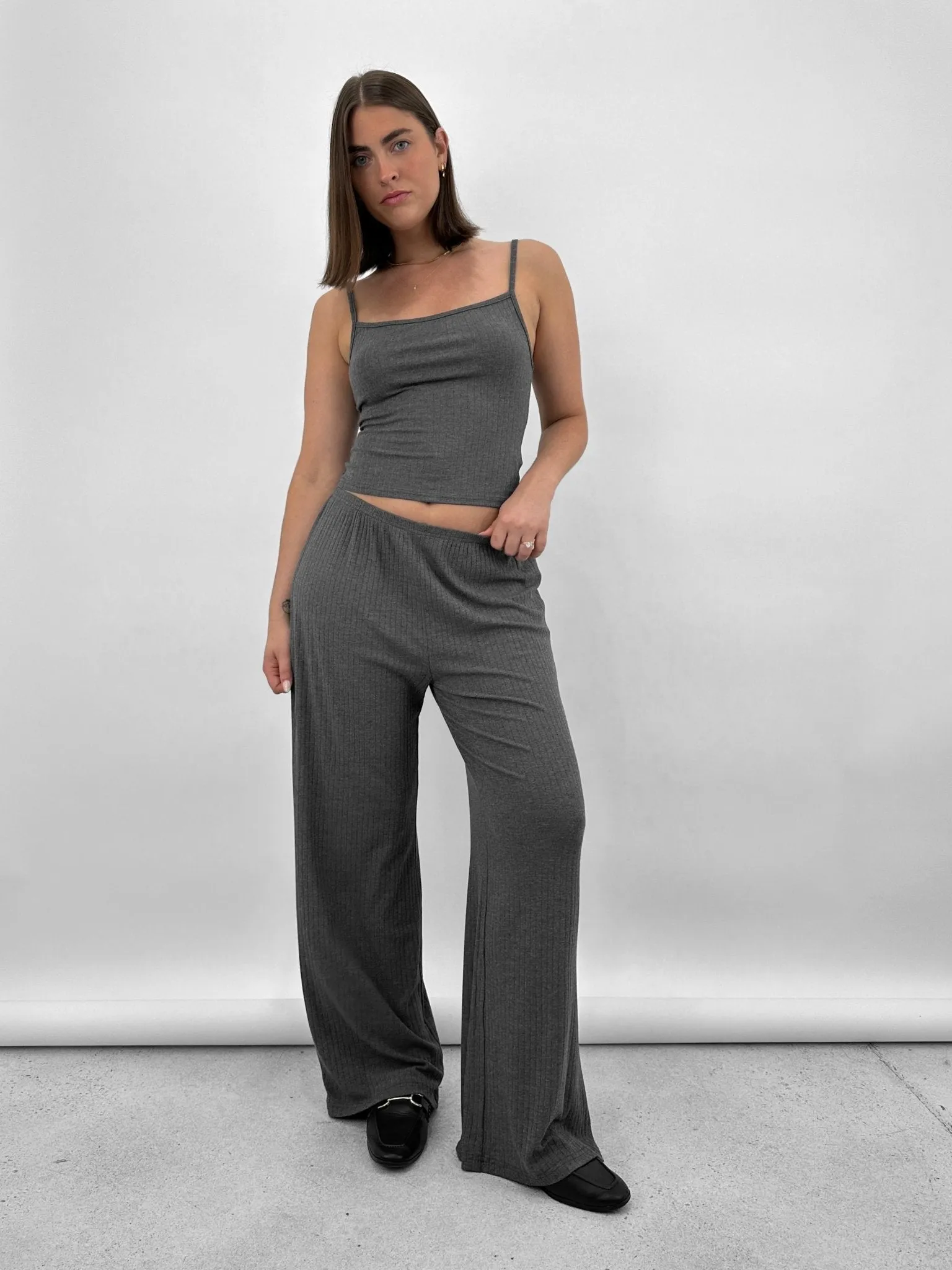 Ribbed Wide Leg Pants