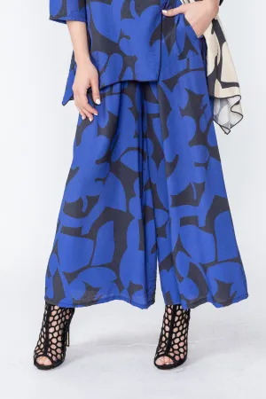 Royal Blue Wide Leg Pull Up Pants