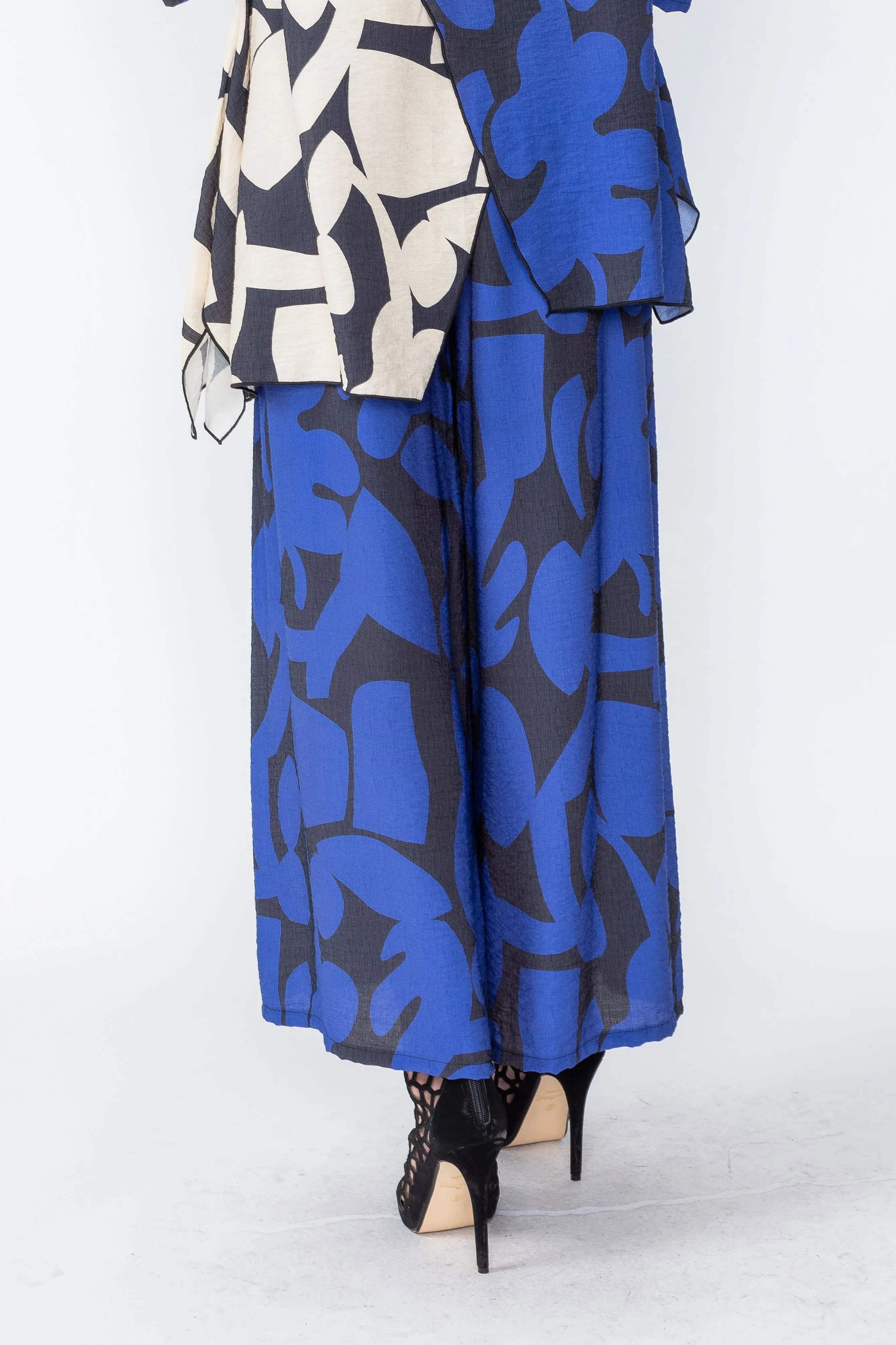 Royal Blue Wide Leg Pull Up Pants