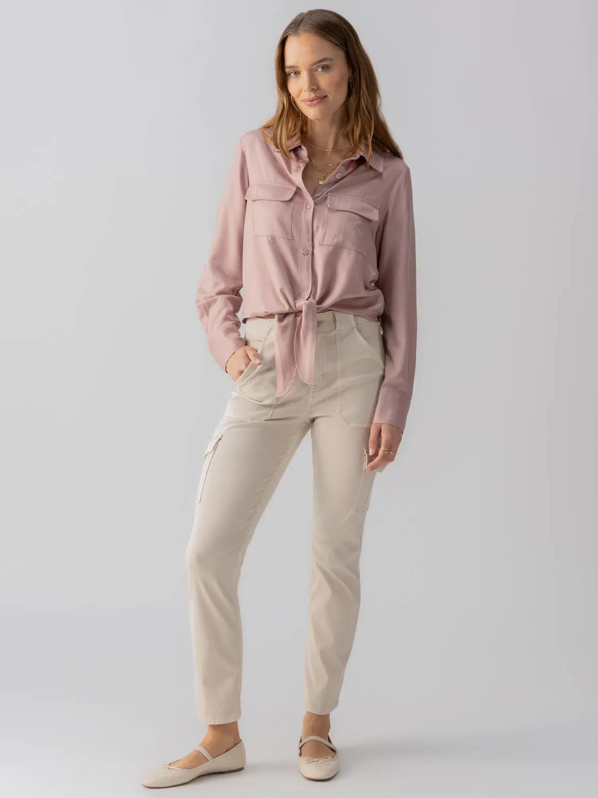 Sculpted Hayden Slim Straight Standard Rise Pant Toasted Almond