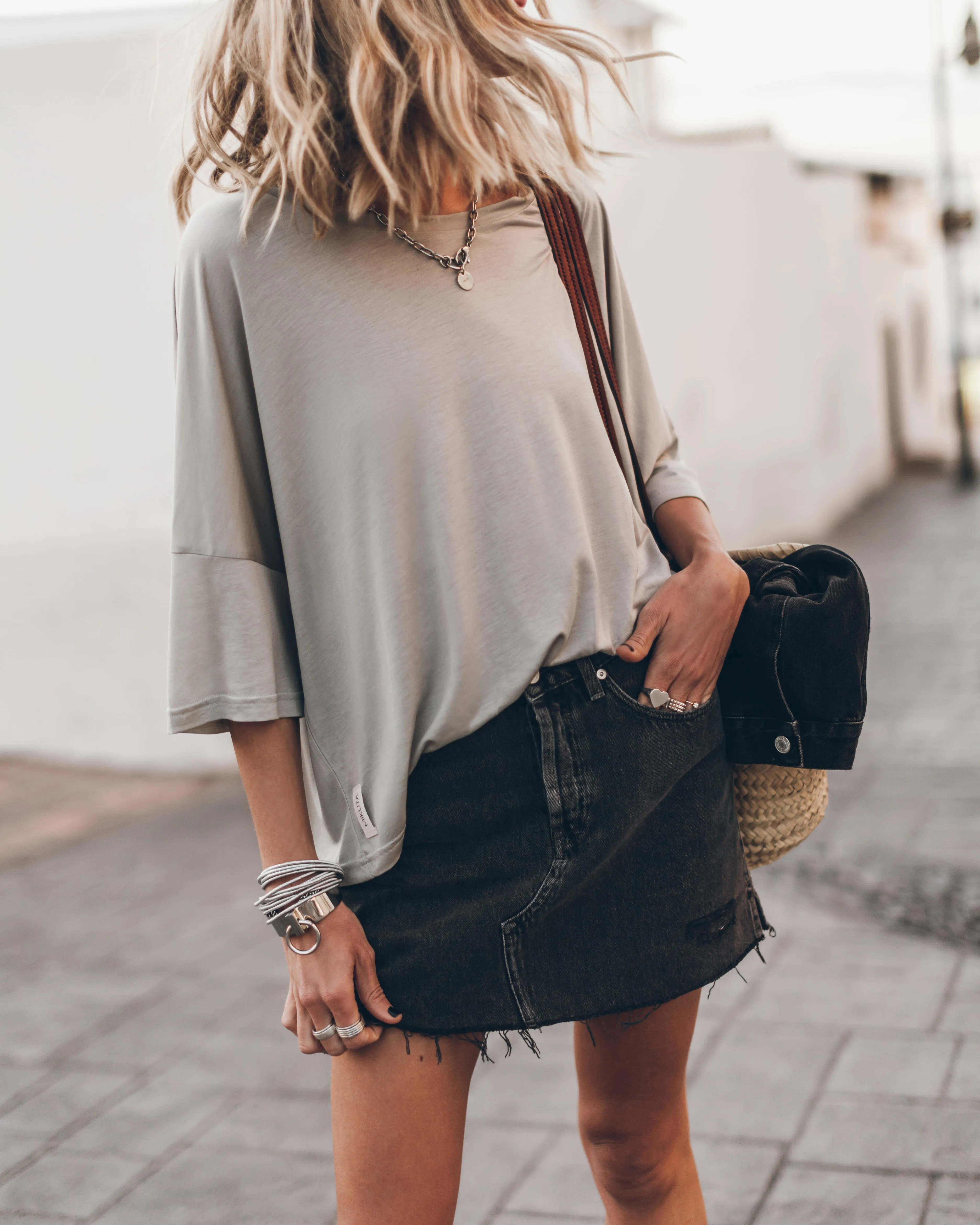 The Grey Loose Lyocell T-Shirt