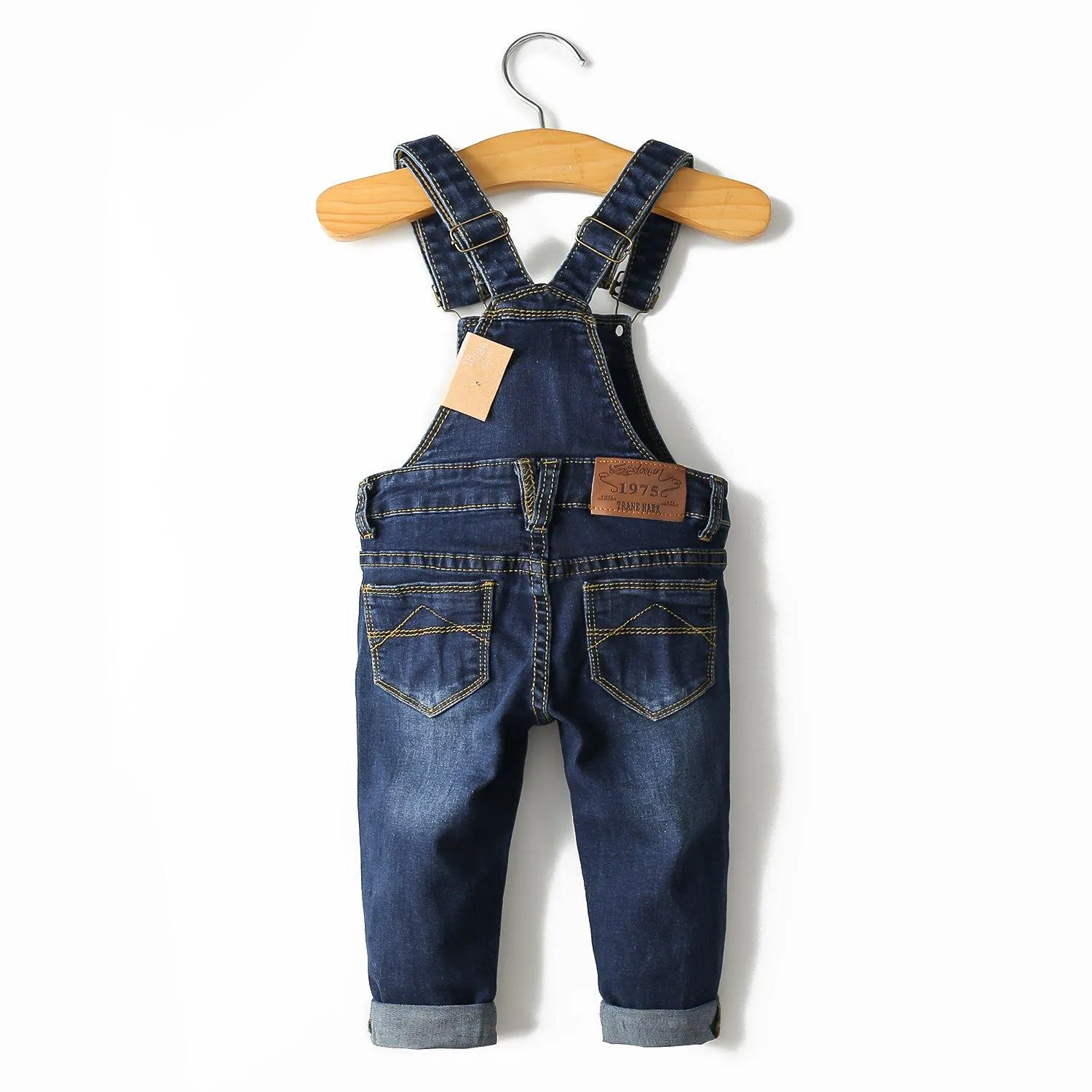 Toddler Adjustable Strap Blue Washed Jeans Overalls