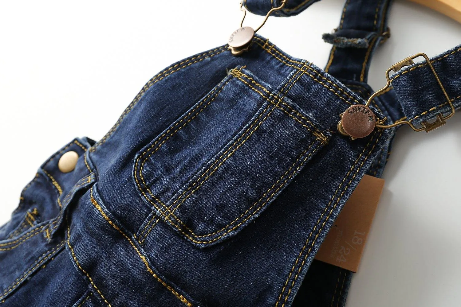 Toddler Adjustable Strap Blue Washed Jeans Overalls