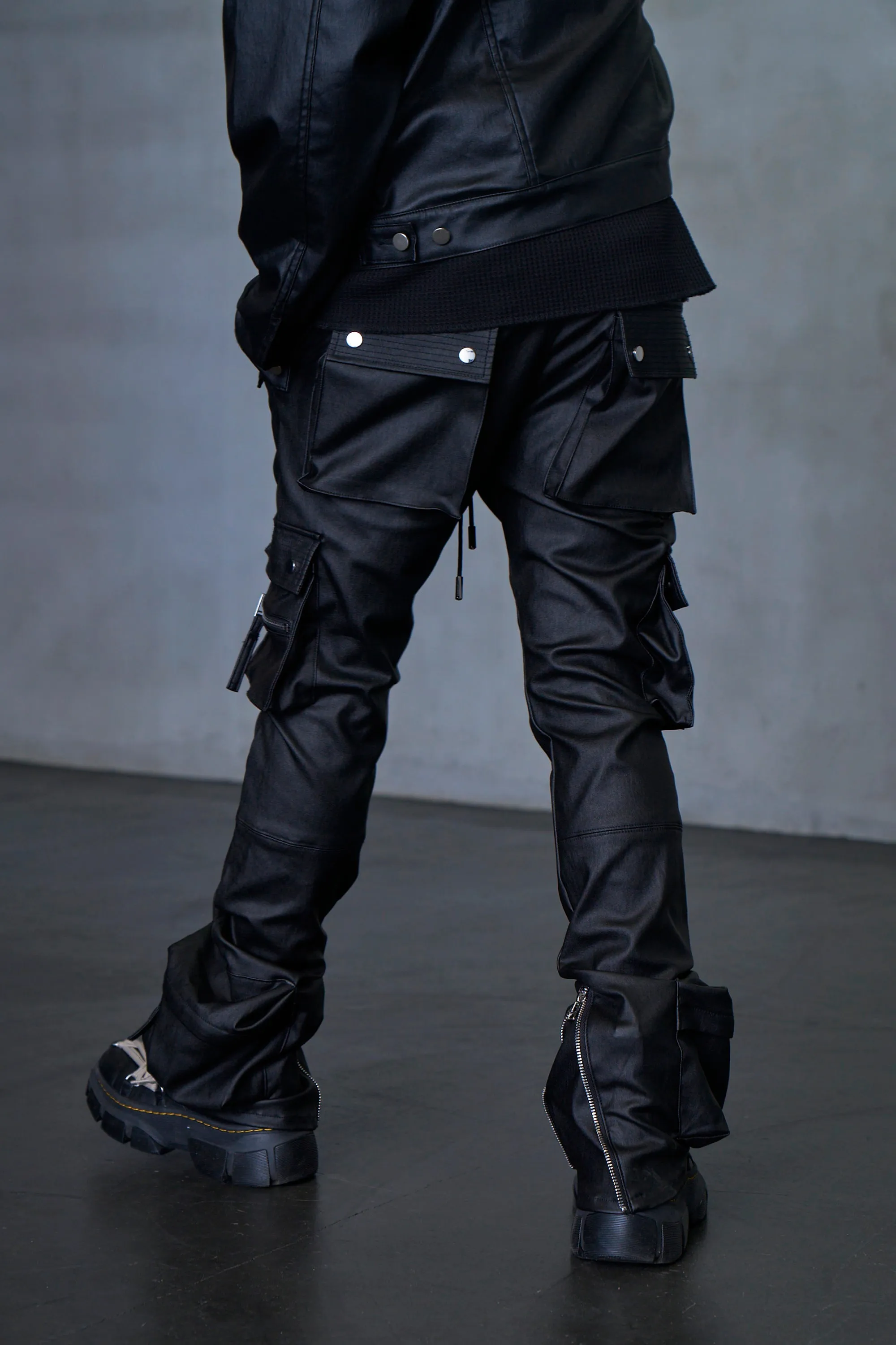 TYPE-4 SLIM STRETCH WAX CARGO PANTS