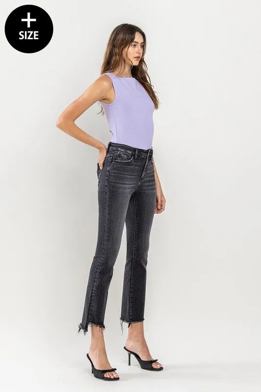 VERVET Plus Size High Rise Crop Flare Jeans