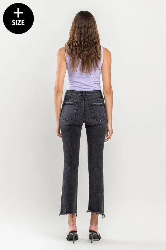 VERVET Plus Size High Rise Crop Flare Jeans