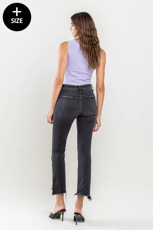 VERVET Plus Size High Rise Crop Flare Jeans