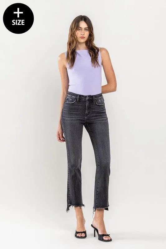 VERVET Plus Size High Rise Crop Flare Jeans