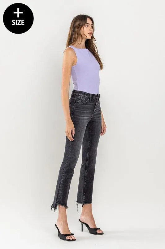 VERVET Plus Size High Rise Crop Flare Jeans