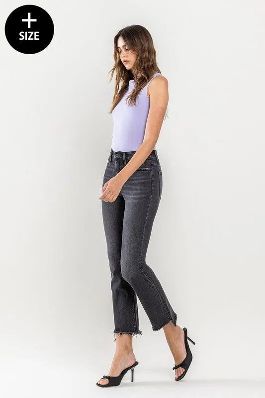 VERVET Plus Size High Rise Crop Flare Jeans