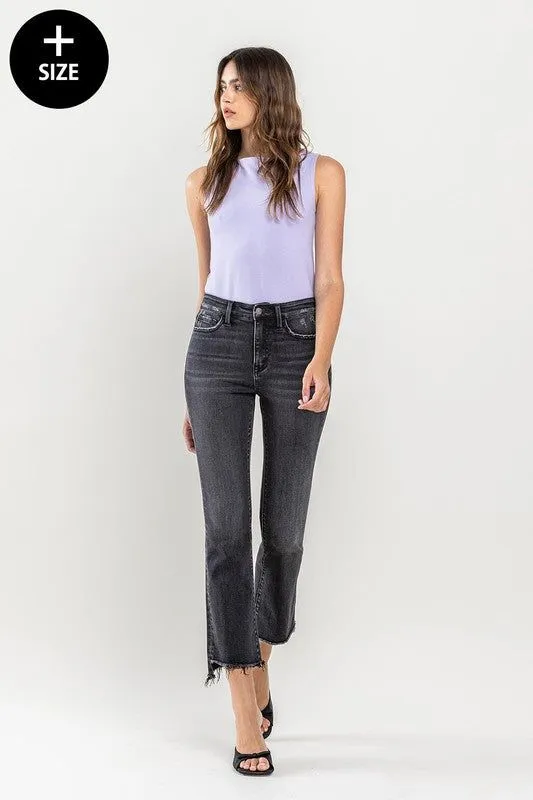 VERVET Plus Size High Rise Crop Flare Jeans