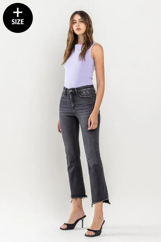 VERVET Plus Size High Rise Crop Flare Jeans